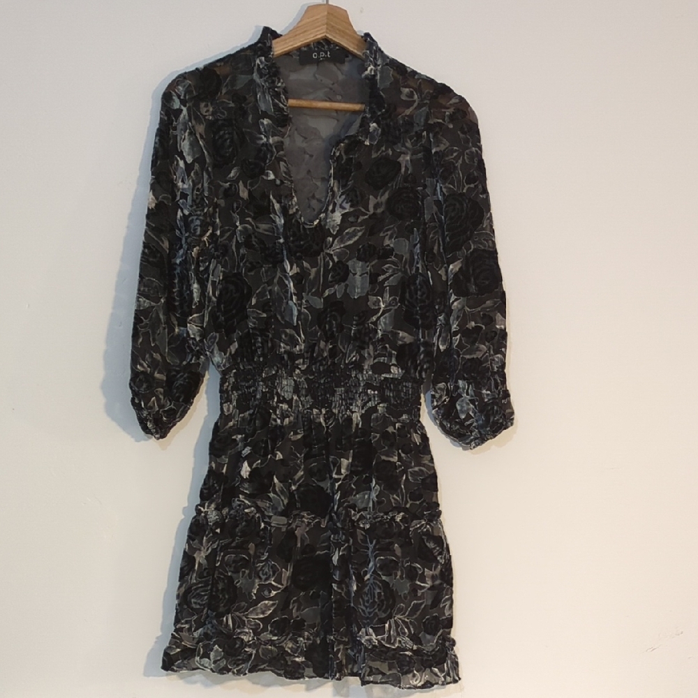 Elegant Black Floral Mini Dress